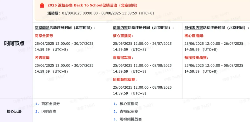 TikTok Shop美区返校大促