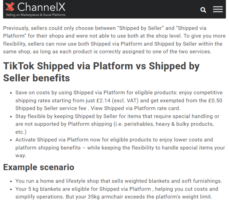 TikTok Shop发货政策